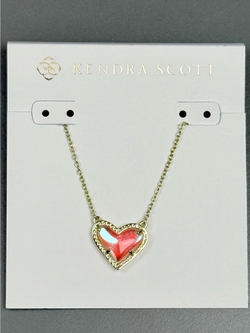 Kendra Scott Ari Gold Heart Necklace in Dichroic